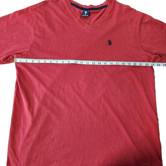 U.S. Polo Assn. Men's Solid V-Neck Short Sleeve T-Shirt Size XL Red - Picture 6 of 9